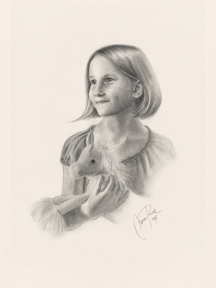 portret s svinčnikom/ogljem