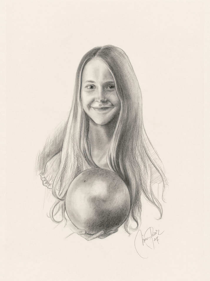 portret s svinčnikom/ogljem