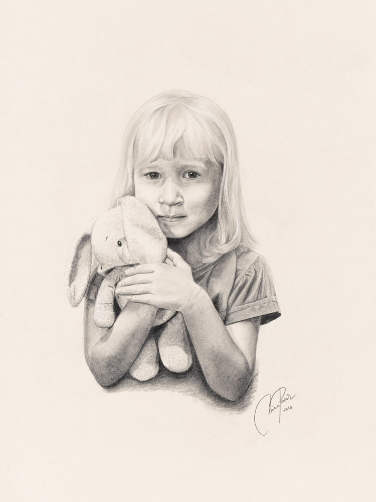 portret s svinčnikom/ogljem