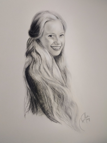 portret s svinčnikom/ogljem