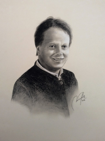 portret s svinčnikom/ogljem