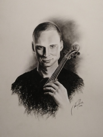 portret s svinčnikom/ogljem