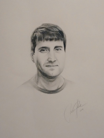 portret s svinčnikom/ogljem