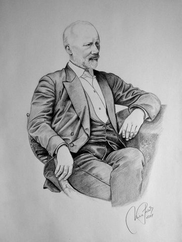 portret s svinčnikom/ogljem