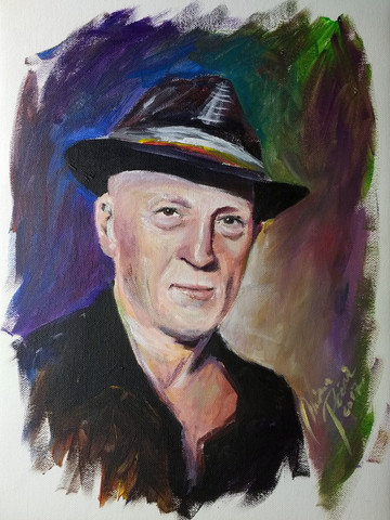 portret v tehniki akril