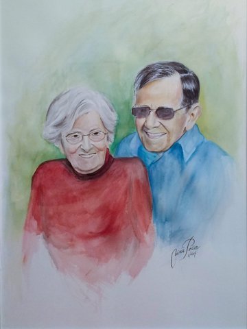 portret v tehniki akvarel