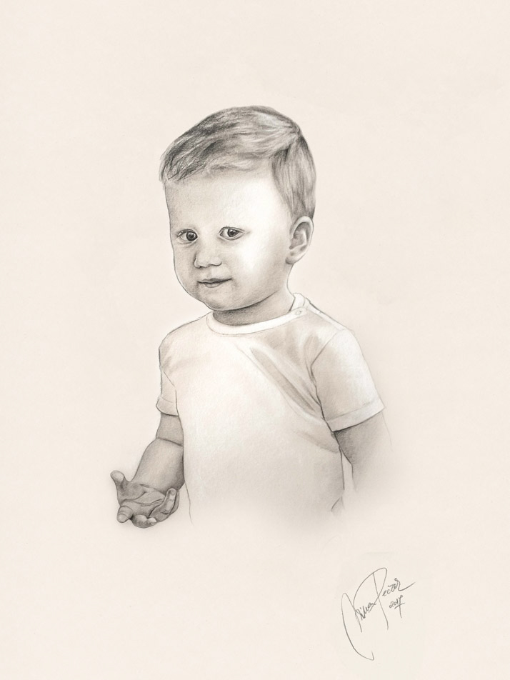 portret s svinčnikom/ogljem