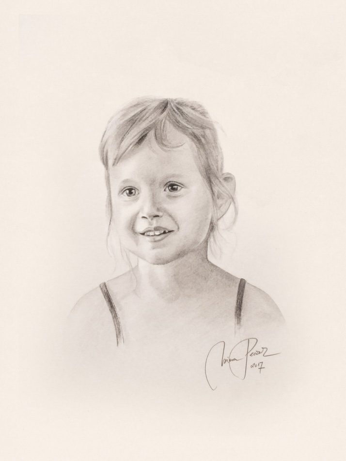 portret s svinčnikom/ogljem