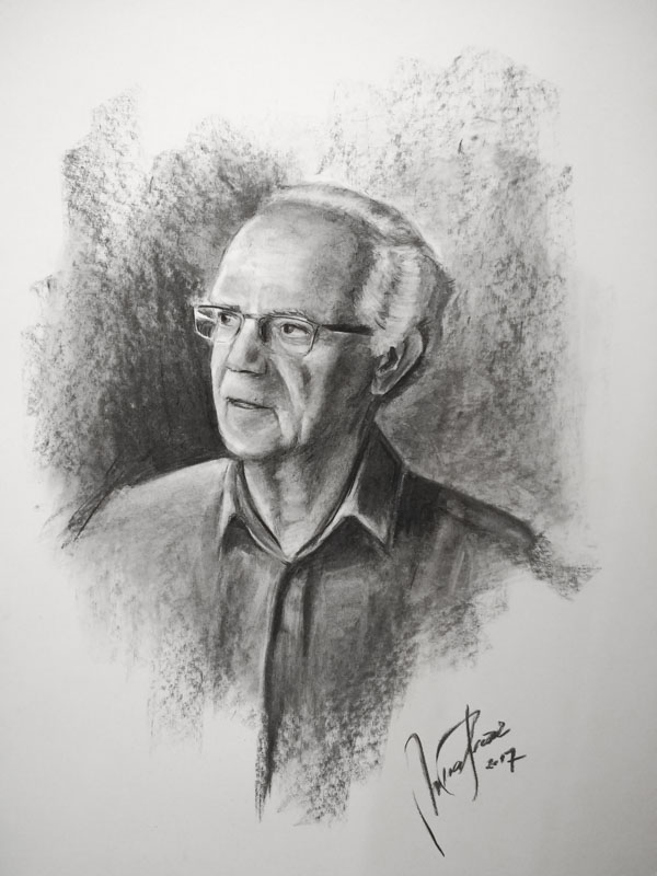 portret s svinčnikom/ogljem