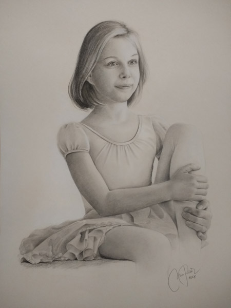 portret s svinčnikom/ogljem