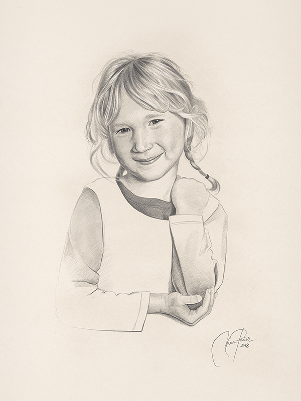 portret s svinčnikom/ogljem