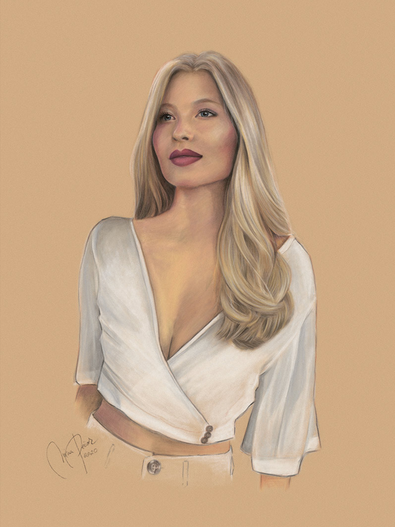 portret s pasteli